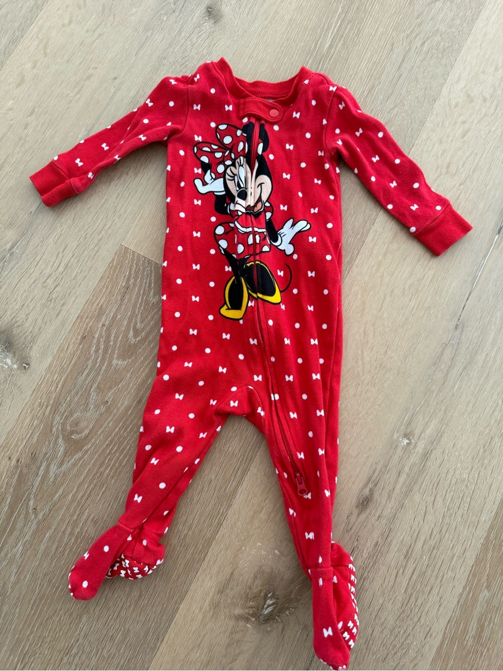 Disney Red Minnie Mouse Footed One-Piece Pajama